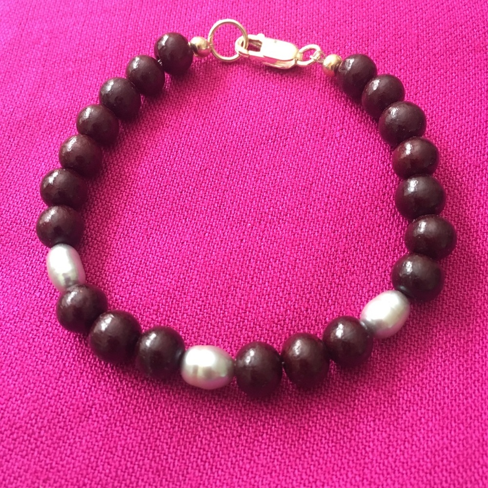 NWOT  Bracelet with Rosary Beads/Tahitian Pearls